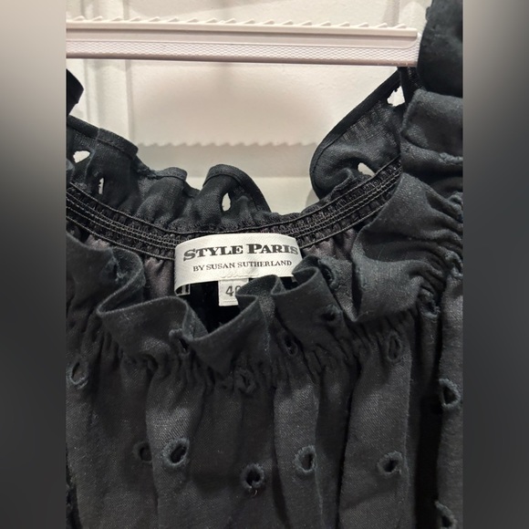 Style Paris by Susan Sutherland eyelet linen maxi dress sz 40 - Picture 4 of 4